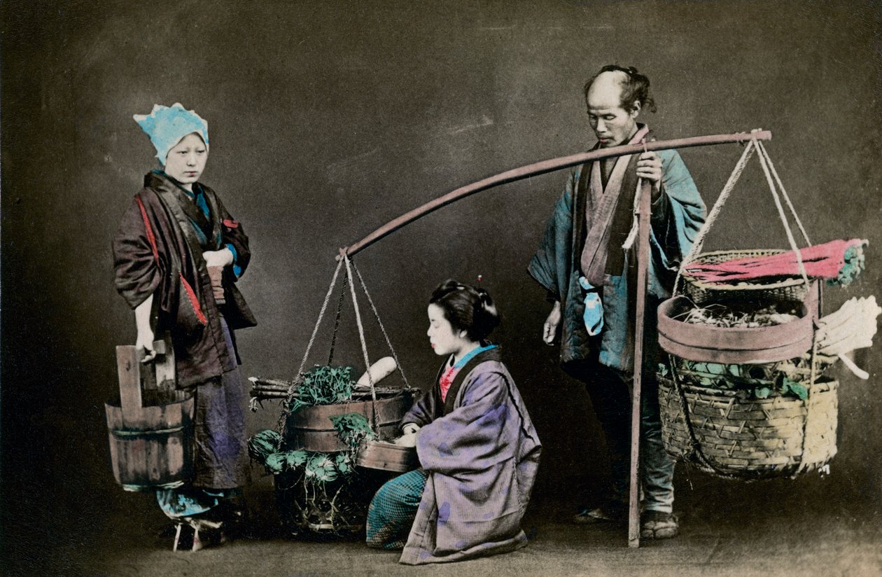 Zöldségkosár, Japán, 1882 alkotó: Felice Beato