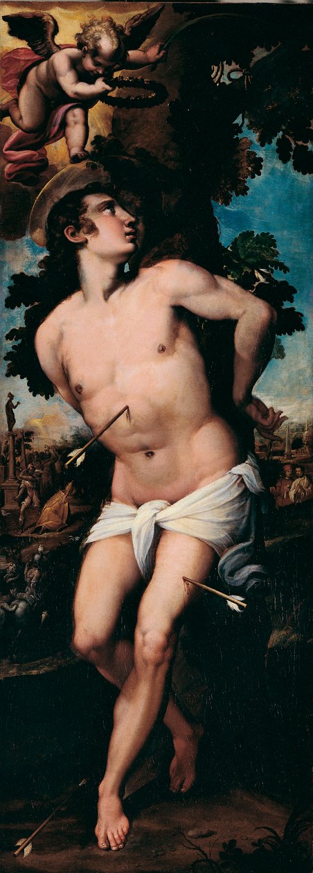 Szent Sebestyén vértanúsága Felice Riccio dit Brusasorzi festménye (1539-1605) 16. századi magángyűjtemény alkotó: Felice Brusasorci
