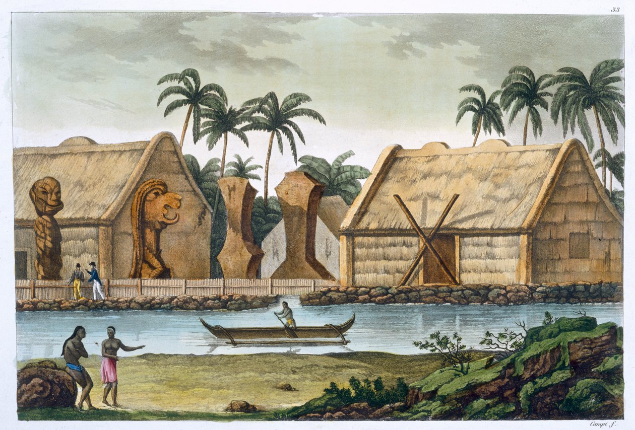 "Tamahamah sírja Kaiakakooa-ban, Sandwich-szigetek", 1820-1839 alkotó: Felice Campi
