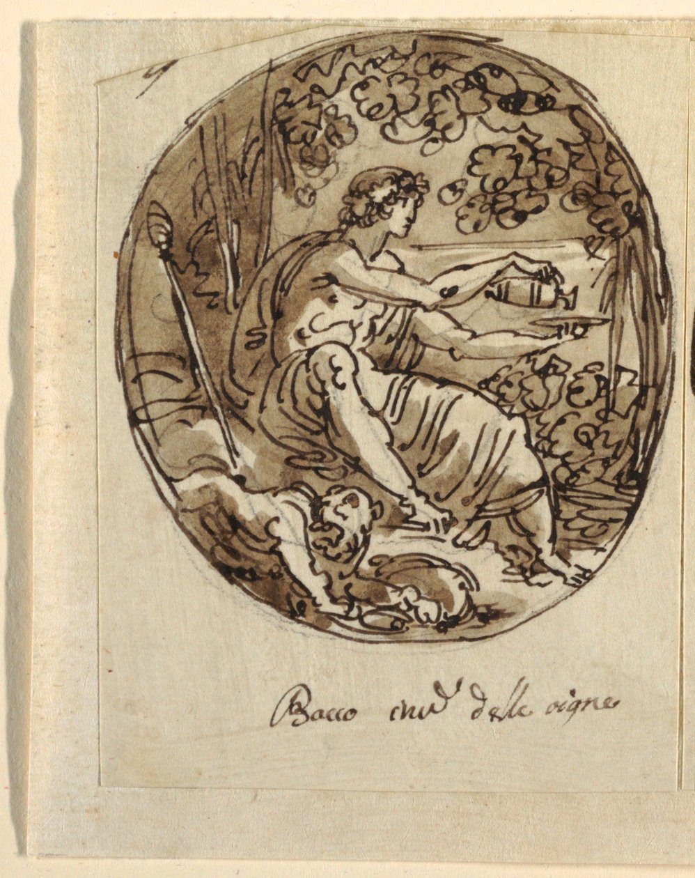 Bacchus, boltíves mennyezet kialakítása, Sala dei Legislatori, Palazzo Conti-Sinibaldi, Faenza alkotó: Felice Giani