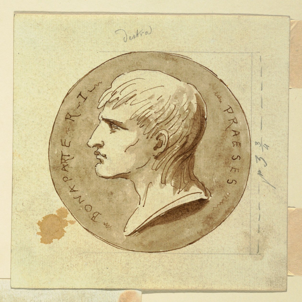 Rajz, Bonaparte Napóleon, mint az Olasz Köztársaság elnöke emlékérme, hátlap; Hebe halhatatlanságot ad Herkules szekeresének, 1802-04 alkotó: Felice Giani
