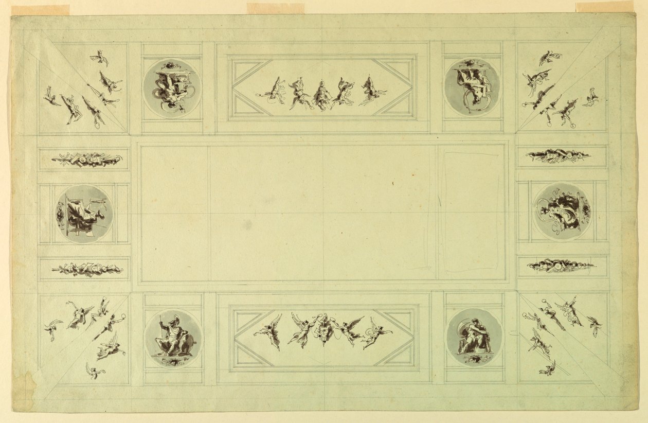 Rajz, Palazzo Quirinale, Róma;, 1812 alkotó: Felice Giani