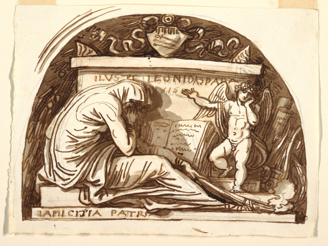 Rajz, síremlék Leonida Spada részére, 1815 alkotó: Felice Giani