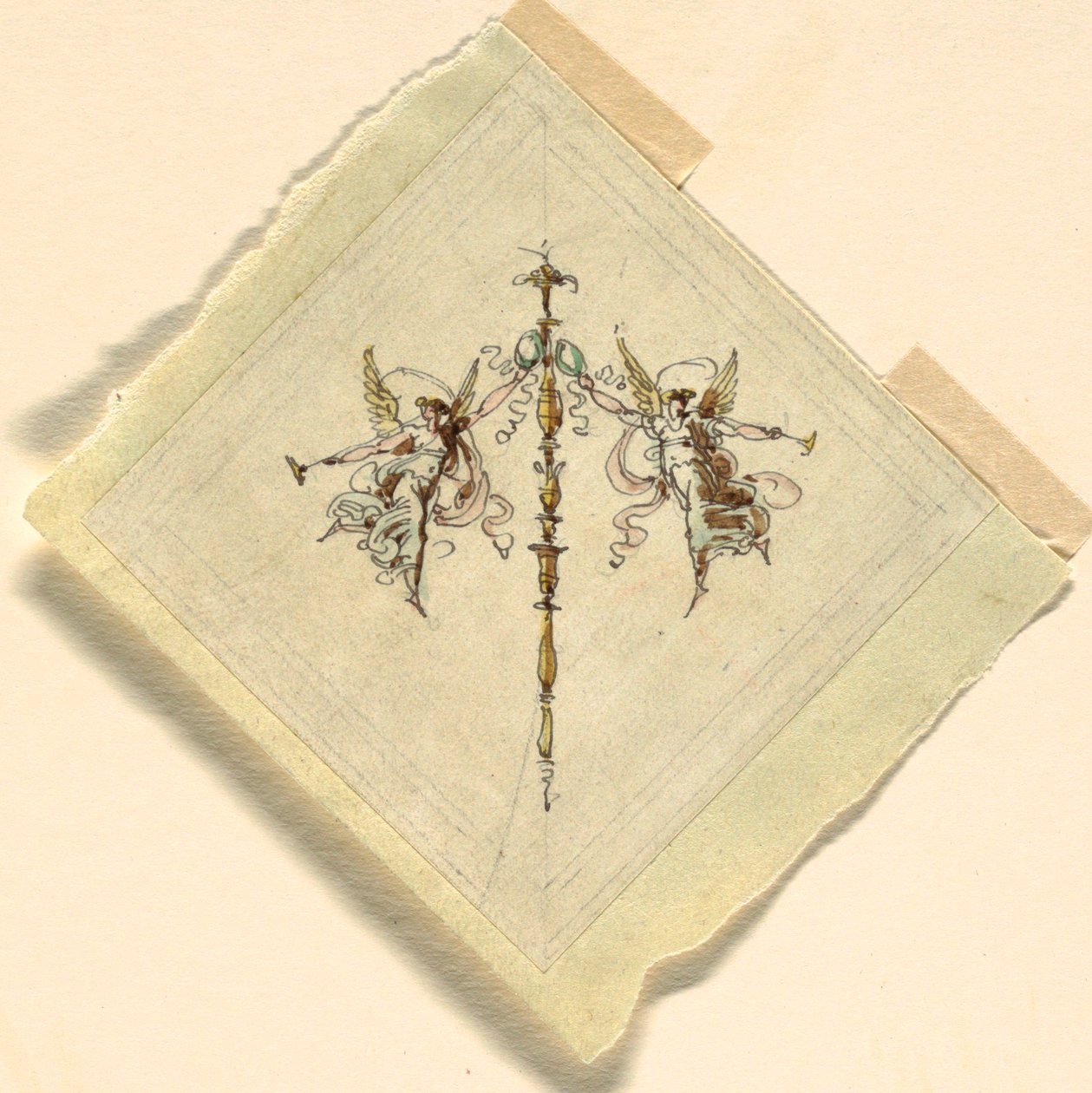 Hírnév trombitával, fogadóterem, Palazzo Quirinale, Róma alkotó: Felice Giani