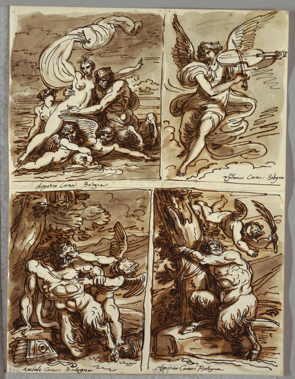 Glauco és Scylla, tanulmány Agostino Carracci után alkotó: Felice Giani