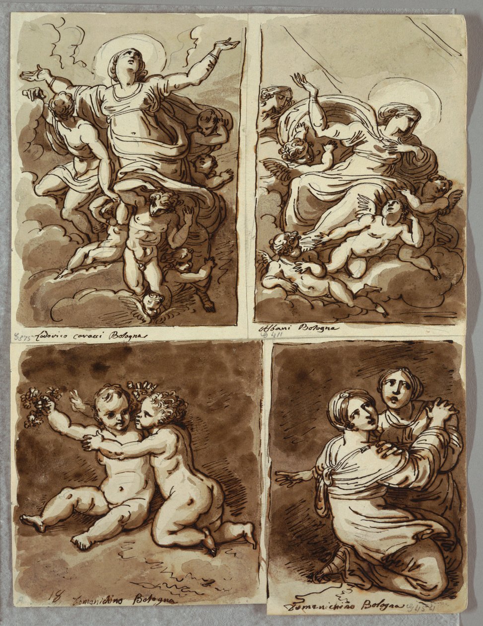 Lunette Szent Péterrel és Szent Pál Szent Mátéval és Ézsaiás prófétával, Tanulmányozás Sebastiano del Piombo után alkotó: Felice Giani