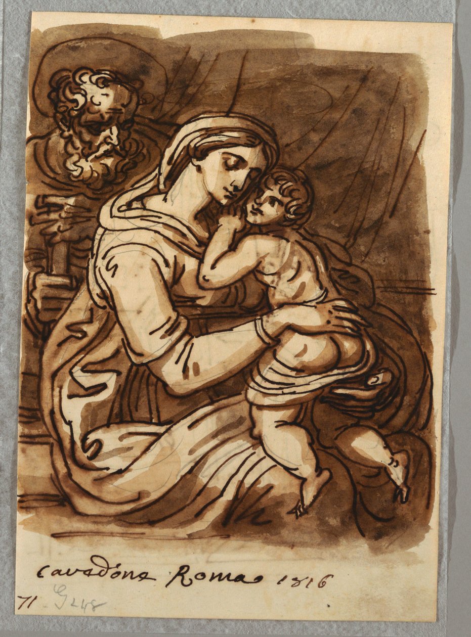 Madonna és gyermeke Szent Józseffel alkotó: Felice Giani