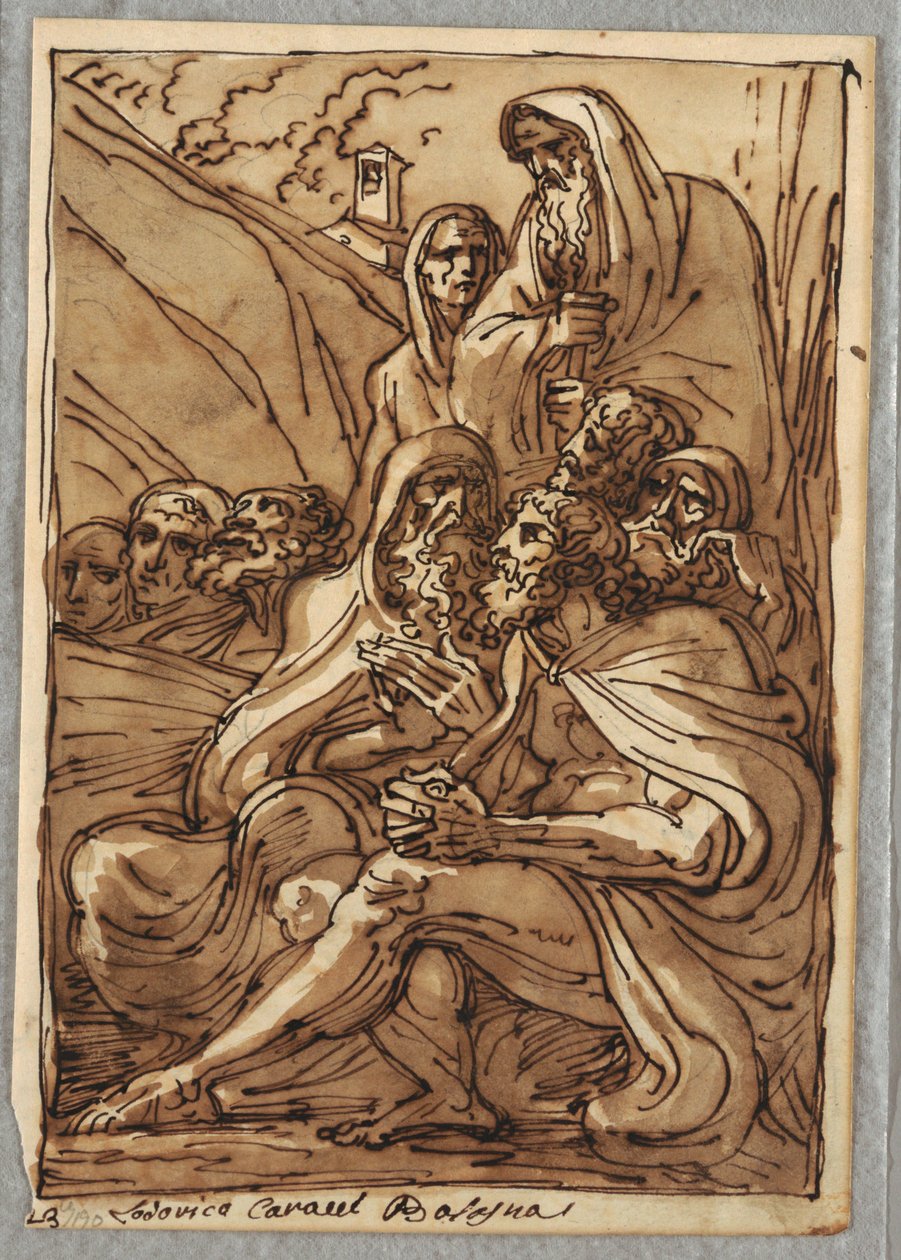 Szent Antal és a Remeték, Tanulmány Lodovico Carracci nyomán alkotó: Felice Giani