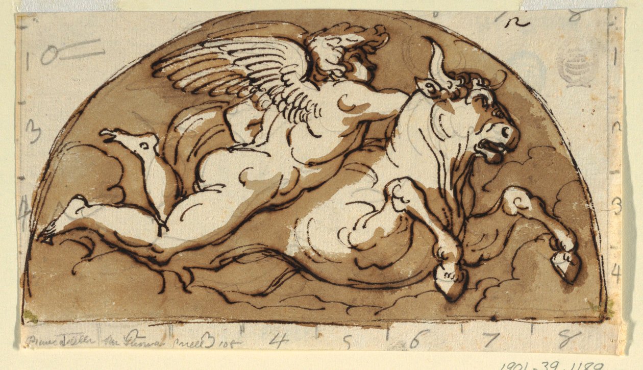 Tarus, Lunette for Ceiling, Nyolcszögletű szoba, Palazzo Milzetti, Faenza alkotó: Felice Giani