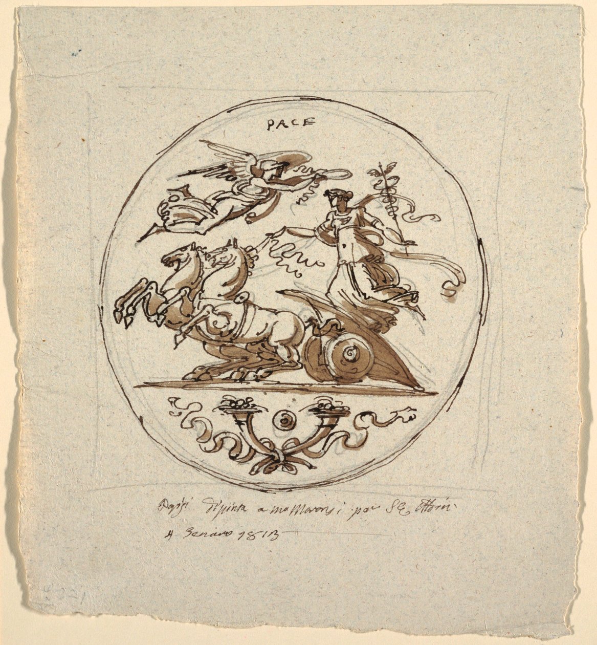 A béke diadala, Roundel, a montmorencyi Aldini villának alkotó: Felice Giani