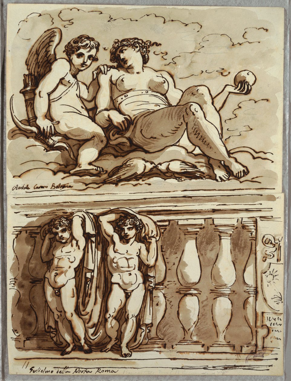 Vénusz és Ámor, Tanulmány Annibale Carracci után alkotó: Felice Giani