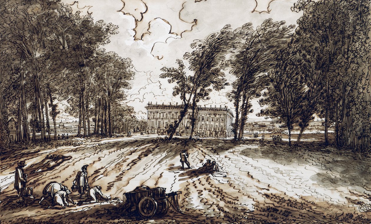 Kilátás a Villa Aldinire Montmorencyben alkotó: Felice Giani