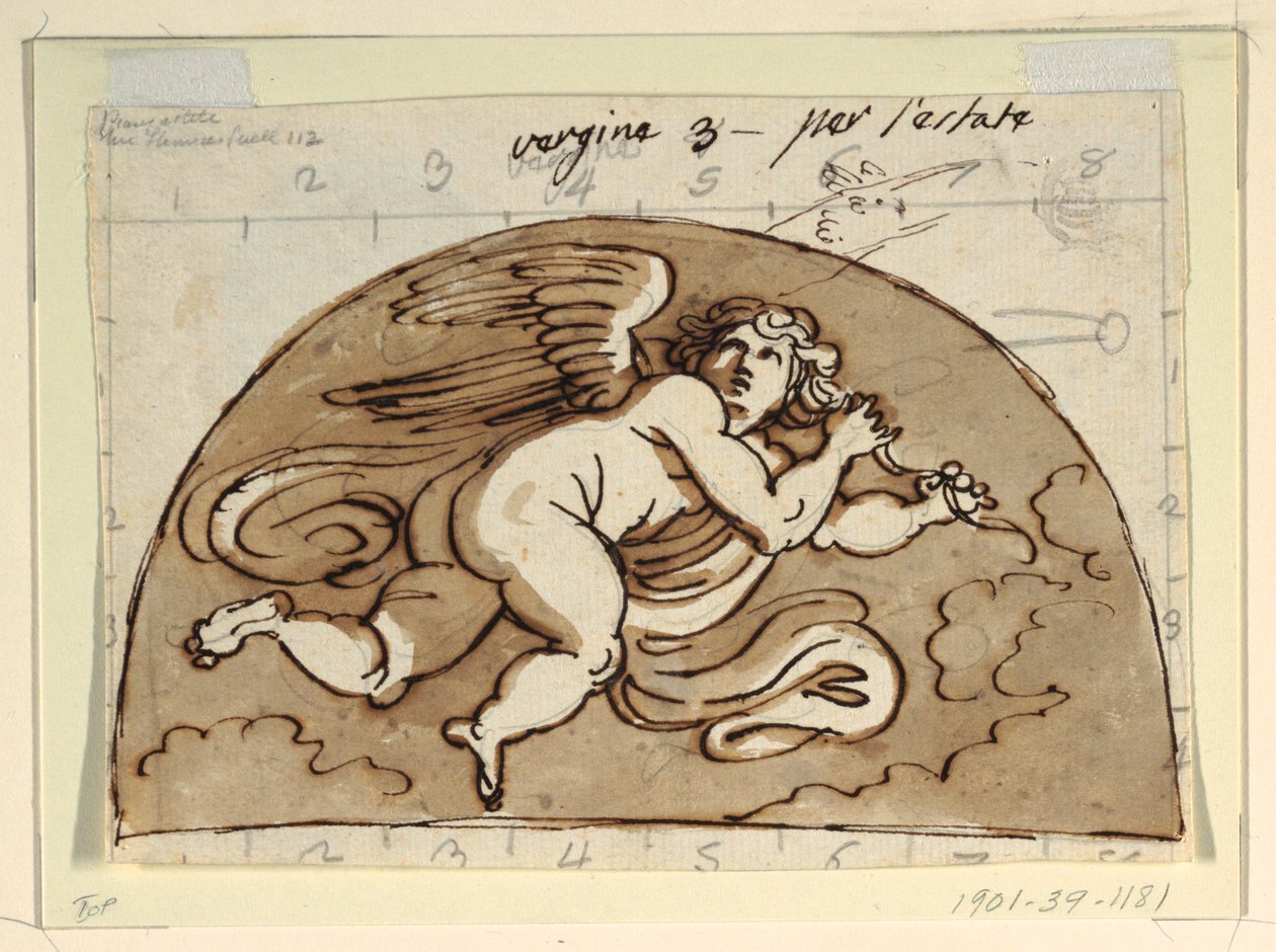Szűz, Lunette for Ceiling, Nyolcszögletű szoba, Palazzo Milzetti, Faenza alkotó: Felice Giani