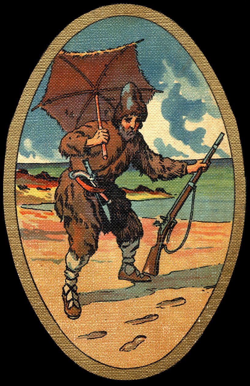 Robinson Crusoe: Illusztráció: Felician MYRBACH MYRBACH RHEINFELD (1853-1940) Daniel Defoe könyvéhez (De foe) Robinson Crusoe. Nincs dátum. 1934 körül alkotó: Felicien baron de Myrbach Rheinfeld
