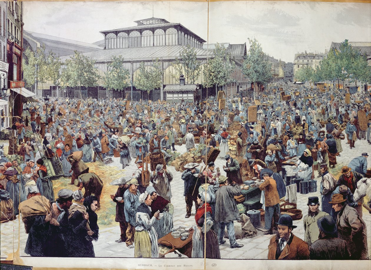 A Les Halles-i piac, 1888 alkotó: Felicien baron de Myrbach Rheinfeld
