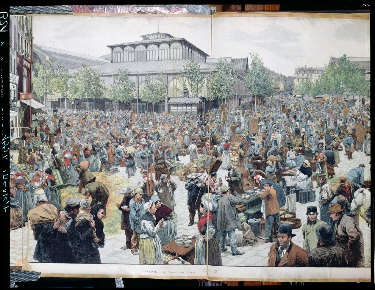 Les Halles látképe, 1885 alkotó: Felicien baron de Myrbach Rheinfeld