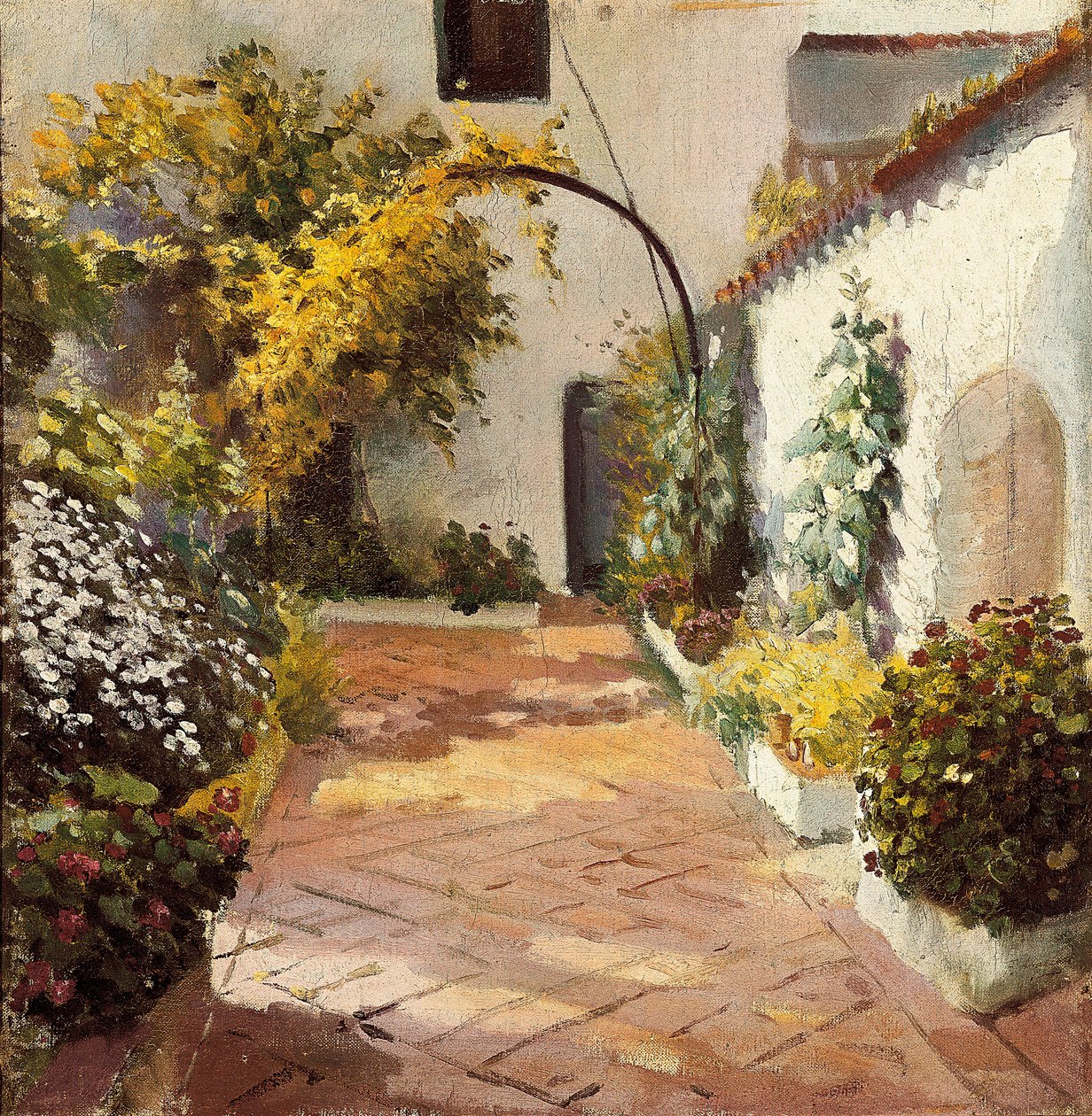 Patio de monjas (kolostor udvara). A spanyolországi Jaen tartománybeli Marmolejoban készült festmény. Felipe Abarzuza (1871-1948) olajfestménye, XX. század első fele. Cadiz Tartományi Múzeum (Cadiz). alkotó: Felipe Abarzuza y Rodriguez de Arias