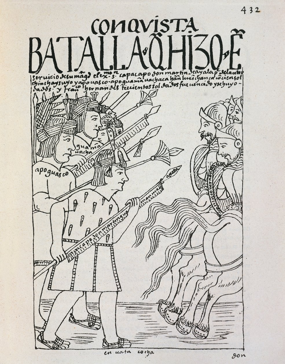 Cuzcói csata: Manco Capac inka ostroma a hódítók által elfoglalt városnál, 1536 körül (metszet) alkotó: Felipe Huaman Poma de Ayala