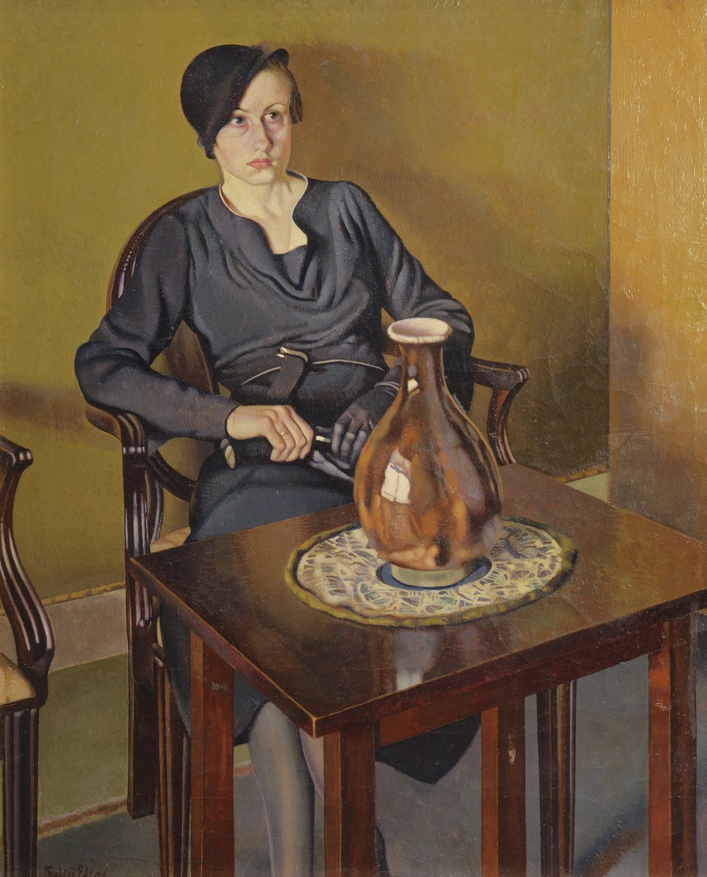 Nő vázával, 1929 körül (olaj, vászon) alkotó: Feliu Elias Bracons