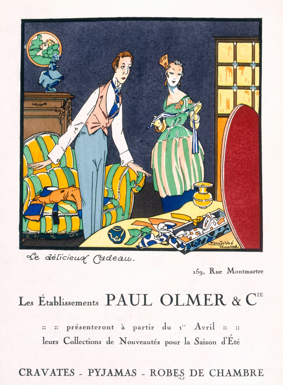 A Paul Olmers nyári kollekció reklámja, 1920-as évek (pochoir print) alkotó: Felix A.M. Jobbe Duval