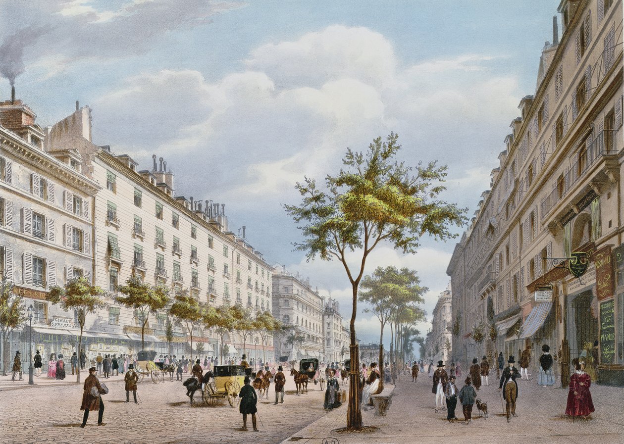 A Boulevard des Italiens, 1840 körül alkotó: Felix Benoist