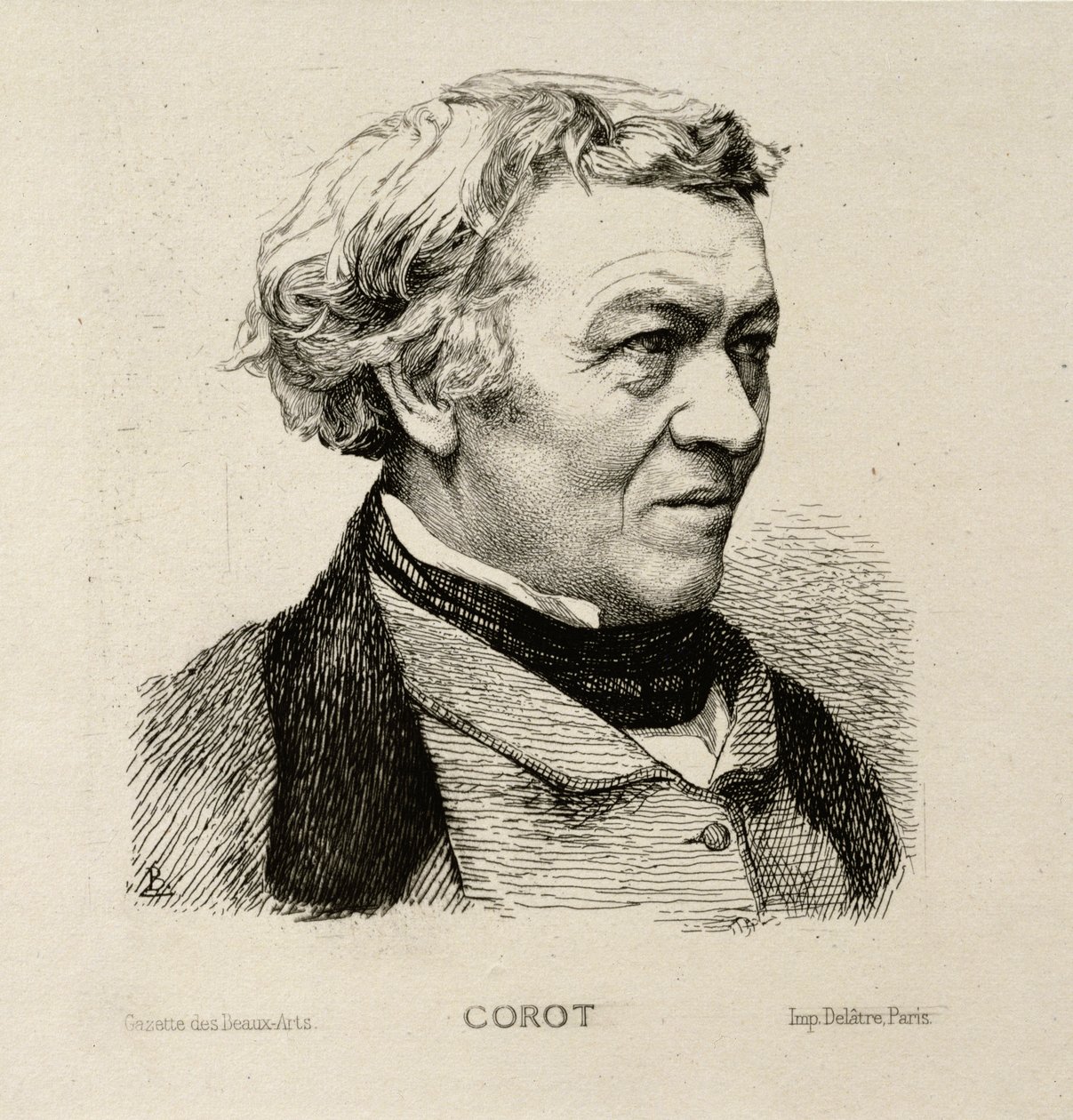 Camille Corot (1796-1875) portréja 1861 alkotó: Felix Bracquemond