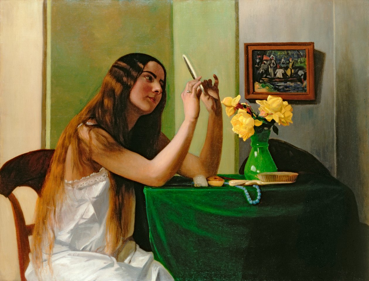 A fésülködőasztalnál, 1911 alkotó: Felix Edouard Vallotton
