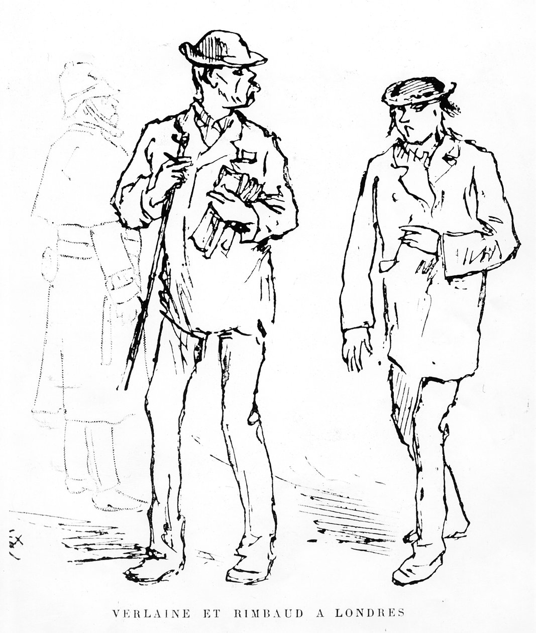 Paul Verlaine és Arthur Rimbaud Londonban, 1872 alkotó: Felix Regamey