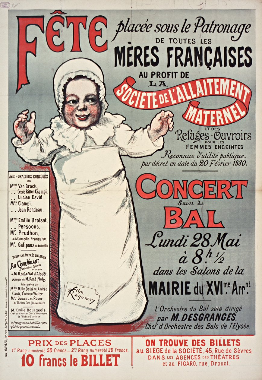 A francia anyák napjának plakátja 1906 -ban, alkotó: Felix Regamey