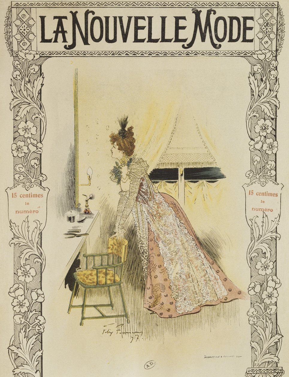 Divattábla, borítóillusztráció a „La Nouvelle Mode”-ból, 1897 alkotó: Felix Fournery