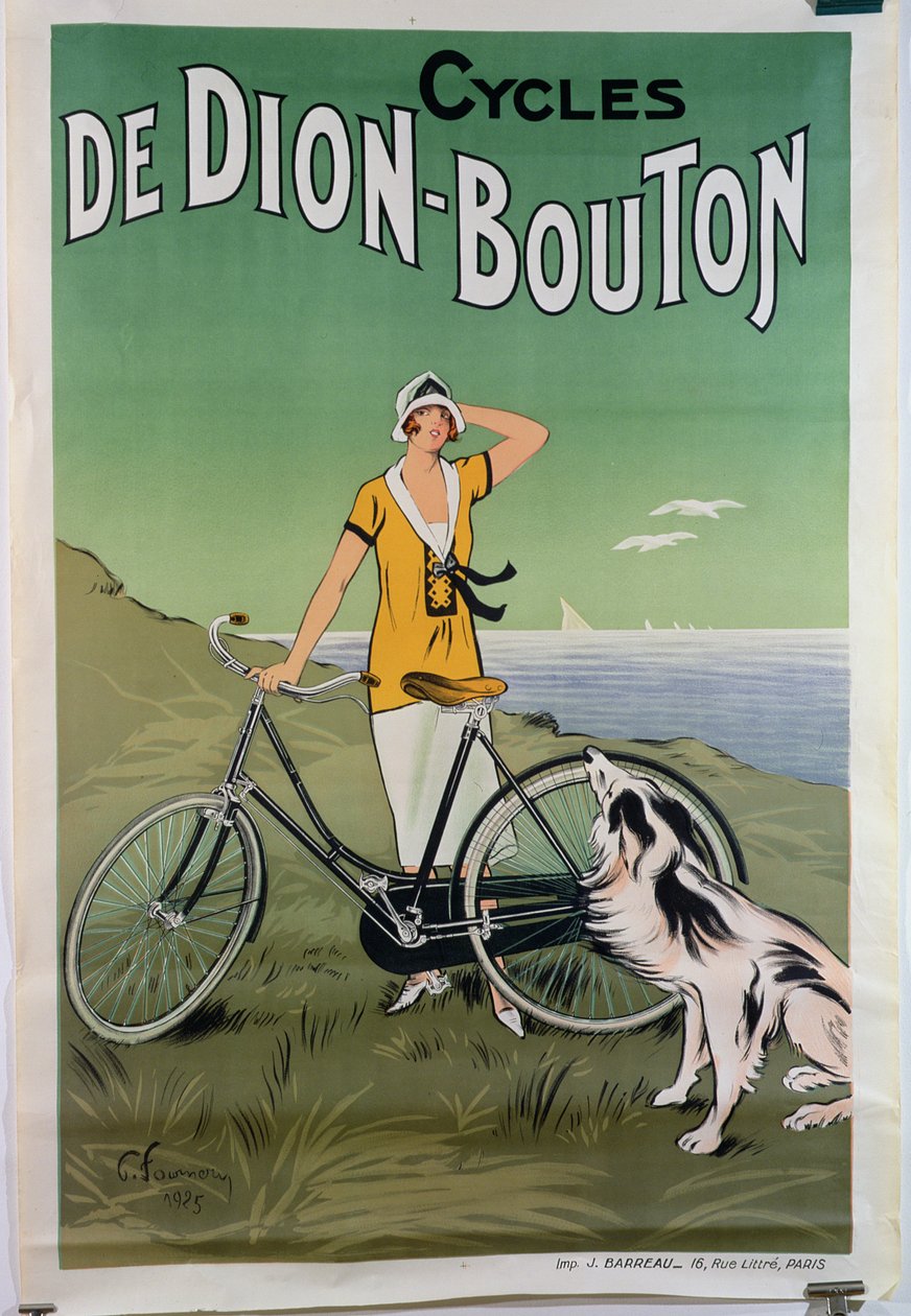 A „De Dion-Bouton” ciklusokat reklámozó plakát, 1925 alkotó: Felix Fournery