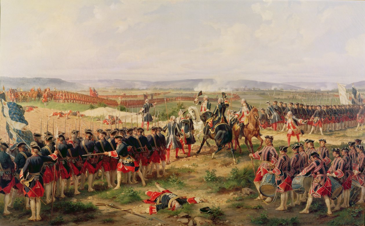Fontenoy-i csata, 1745. május 11.: a franciák és a szövetségesek egymással szemben alkotó: Felix Philippoteaux