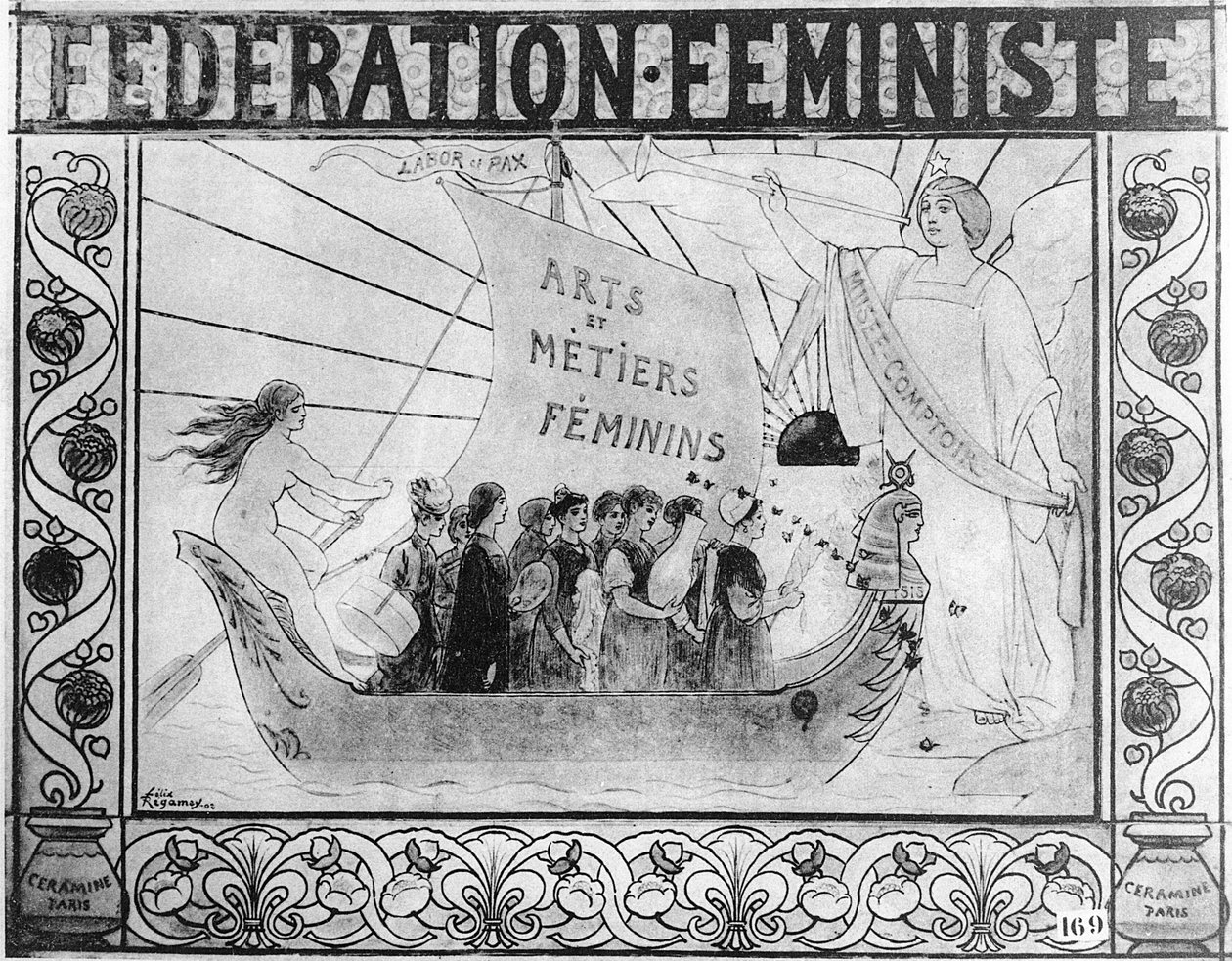 A Feminista Szövetséget reklámozó plakát, Ceramine nyomdája, Párizs, 1902. alkotó: Felix Regamey