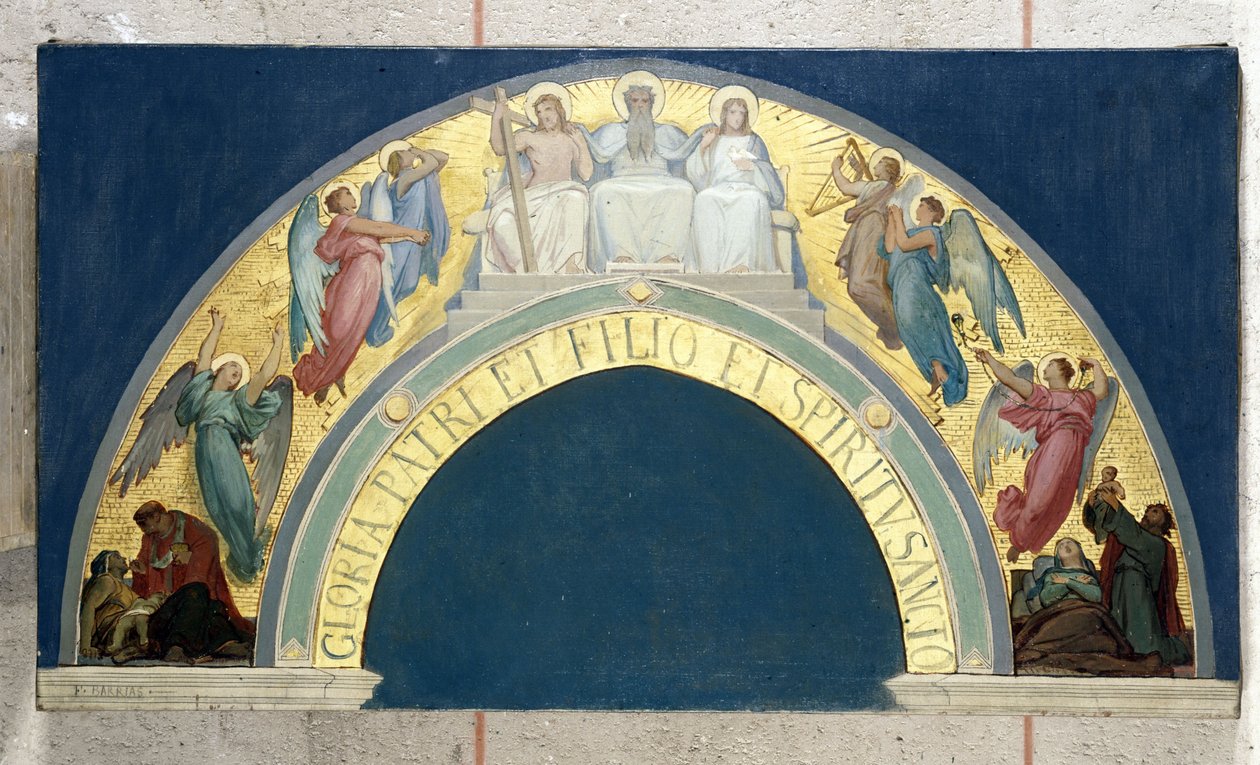 Vázlat az Eglise de la Trinité: A Szentháromság megdicsőülése, 1864 körül (olaj, vászon) alkotó: Felix Joseph Barrias