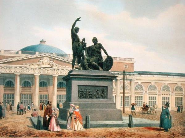 A Minin és Pozharsky emlékmű Moszkvában, 1840-es évek alkotó: Felix Benoist