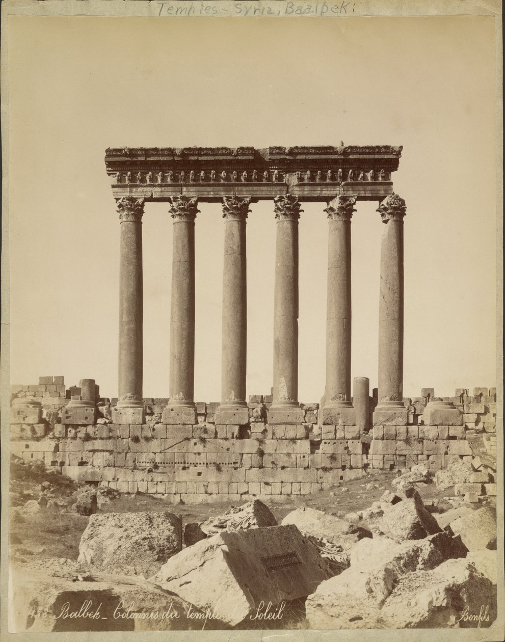 Baalbek - A Nap templomának oszlopai alkotó: Félix Bonfils