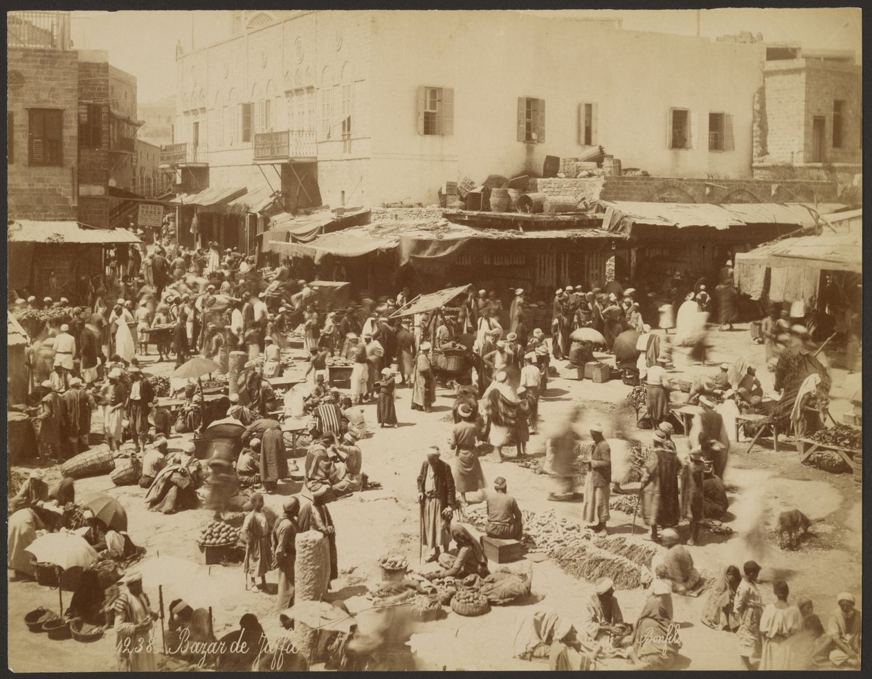 Jaffa bazárja alkotó: Félix Bonfils