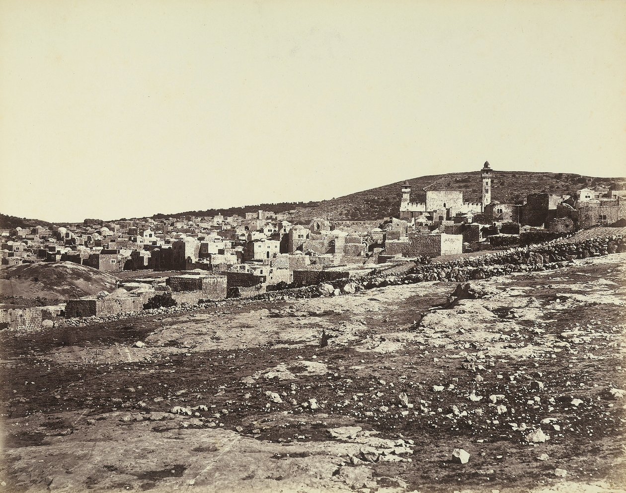 Panorámás kilátás Hebronra alkotó: Félix Bonfils
