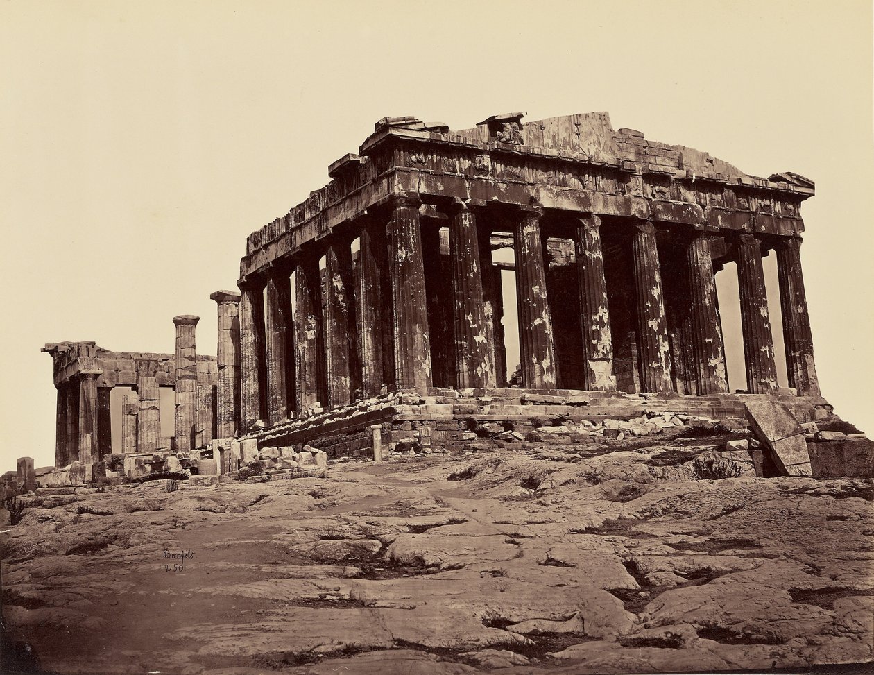 Parthenon, pris des propylees - Athéné. [Északról - nyugatról] alkotó: Félix Bonfils
