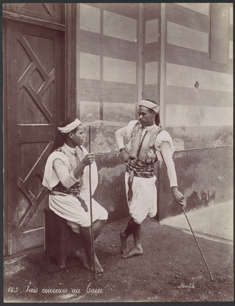 Saïs futók Kairóban alkotó: Félix Bonfils