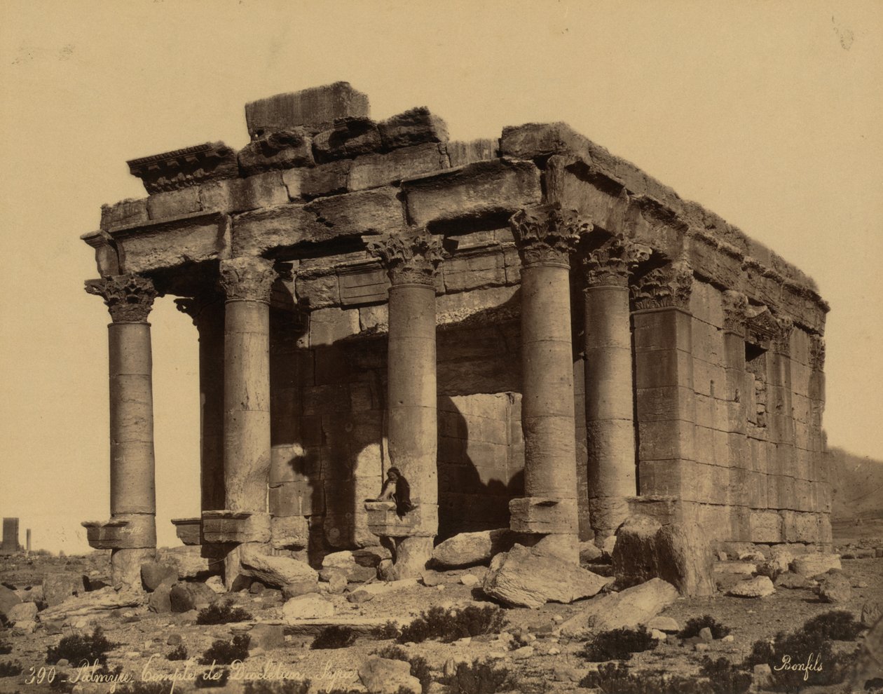 Bel vagy Baal Shamin temploma, Palmyra, kb. 1875 ( fotó) alkotó: Félix Bonfils