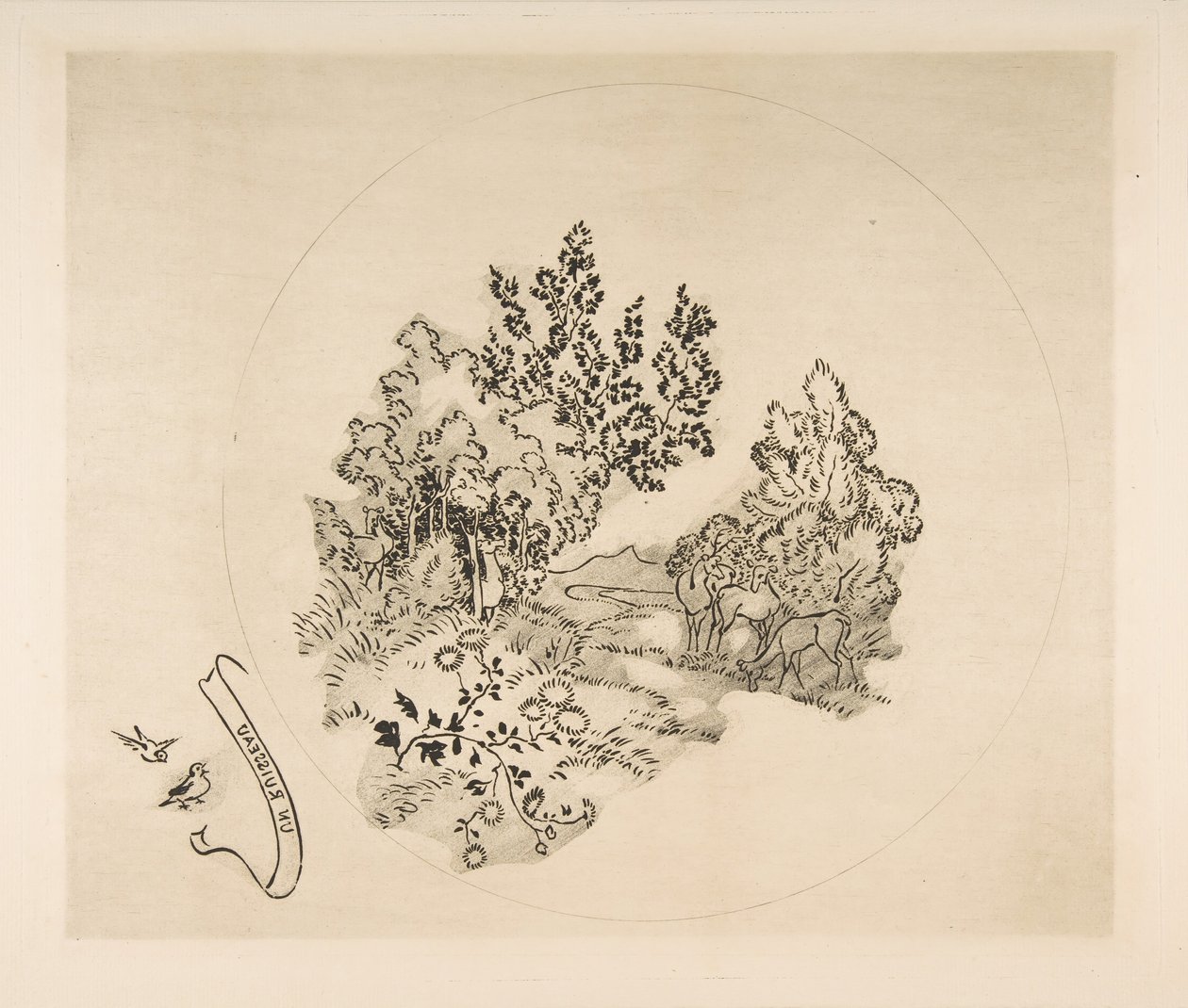 Dísz tányérhoz: Patak, 1870. alkotó: Felix Bracquemond