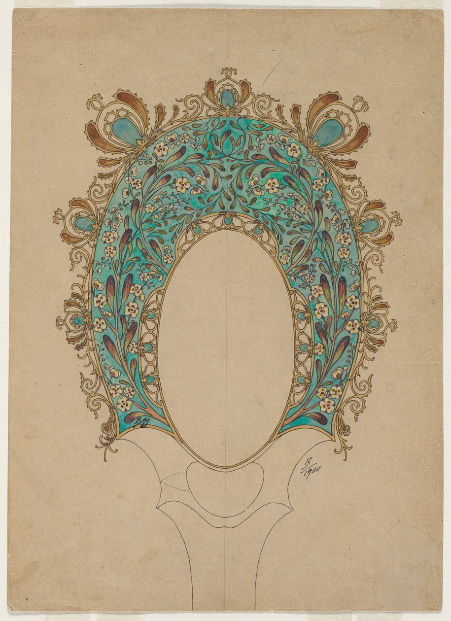 Tervek kézi tükörhöz, c. 1900-1902. alkotó: Felix Bracquemond