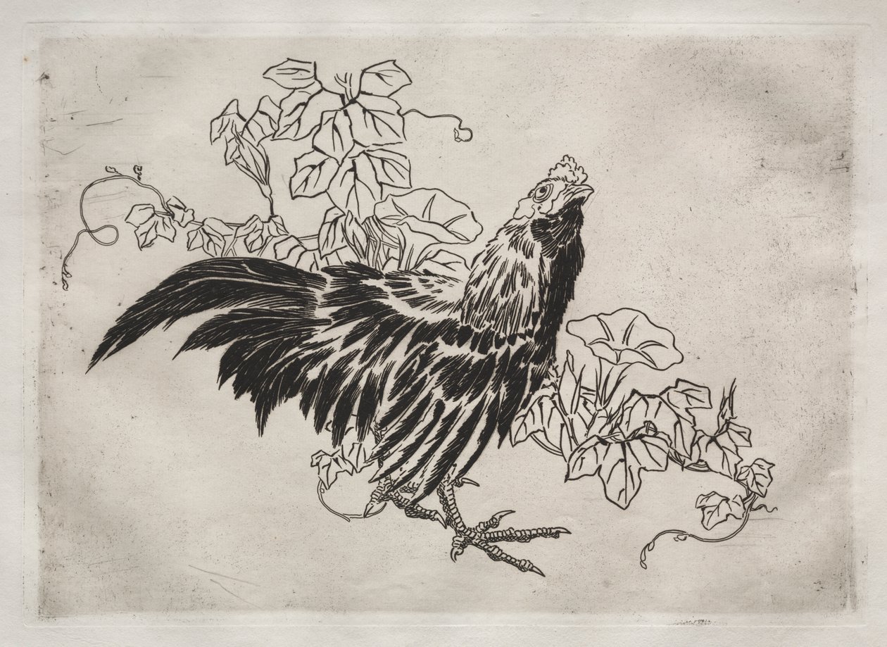 Vacsoraszolgáltatás (Rousseau szolgáltatás): Kakas és reggeli dicsőség (25. sz.) alkotó: Felix Bracquemond