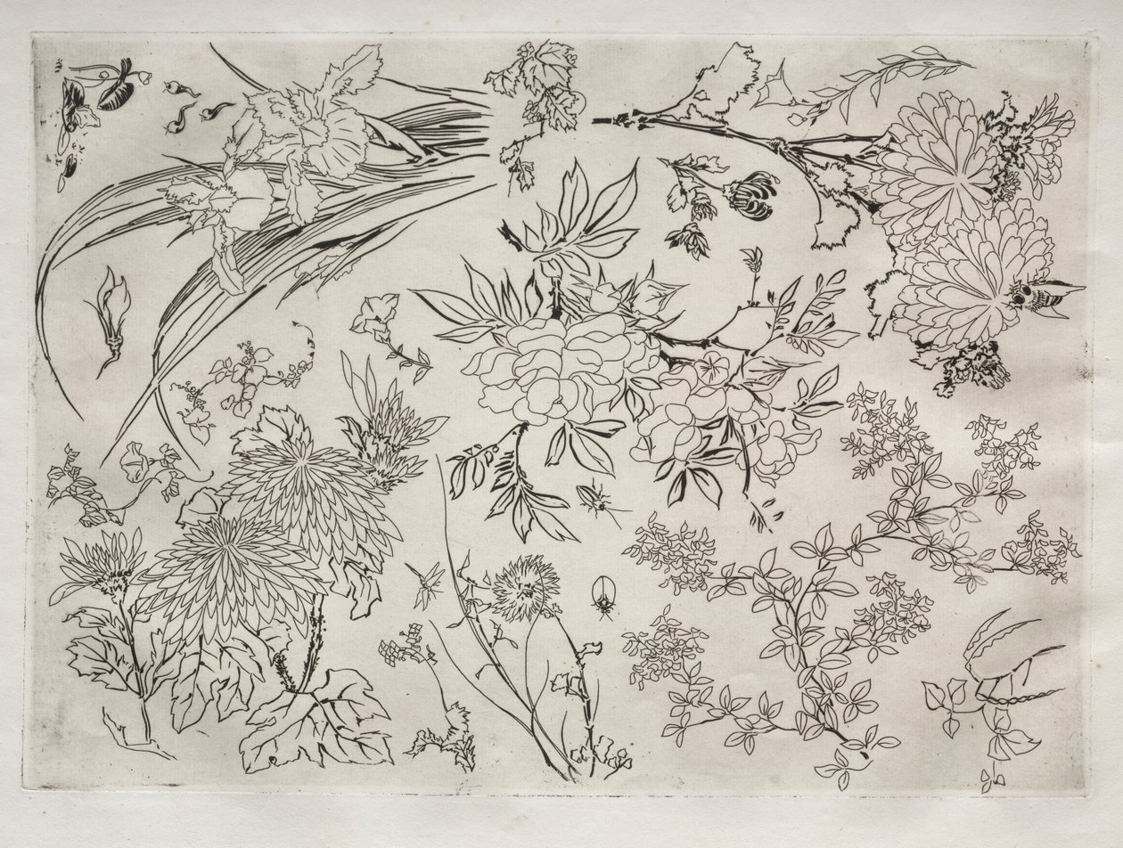 Vacsora Rousseau szolgáltatás: Virágok sz. 1866. 23. alkotó: Felix Bracquemond