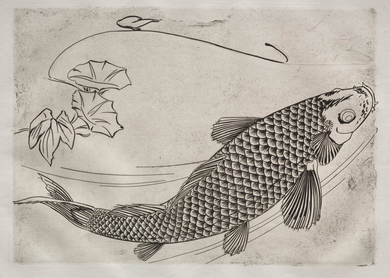 Vacsora felszolgálás Rousseau felszolgálás: Nagy hal japán stílusban sz. 1866. 19. alkotó: Felix Bracquemond