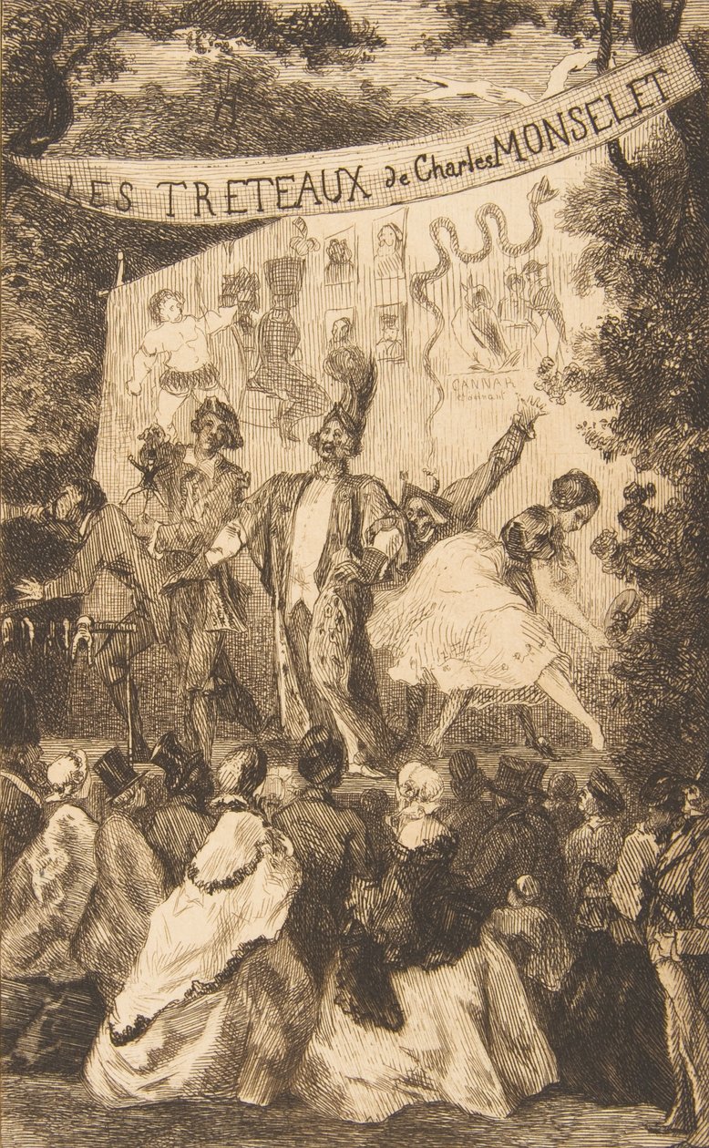 A Les Treteaux de Monselet homlokzata, 1859. alkotó: Felix Bracquemond