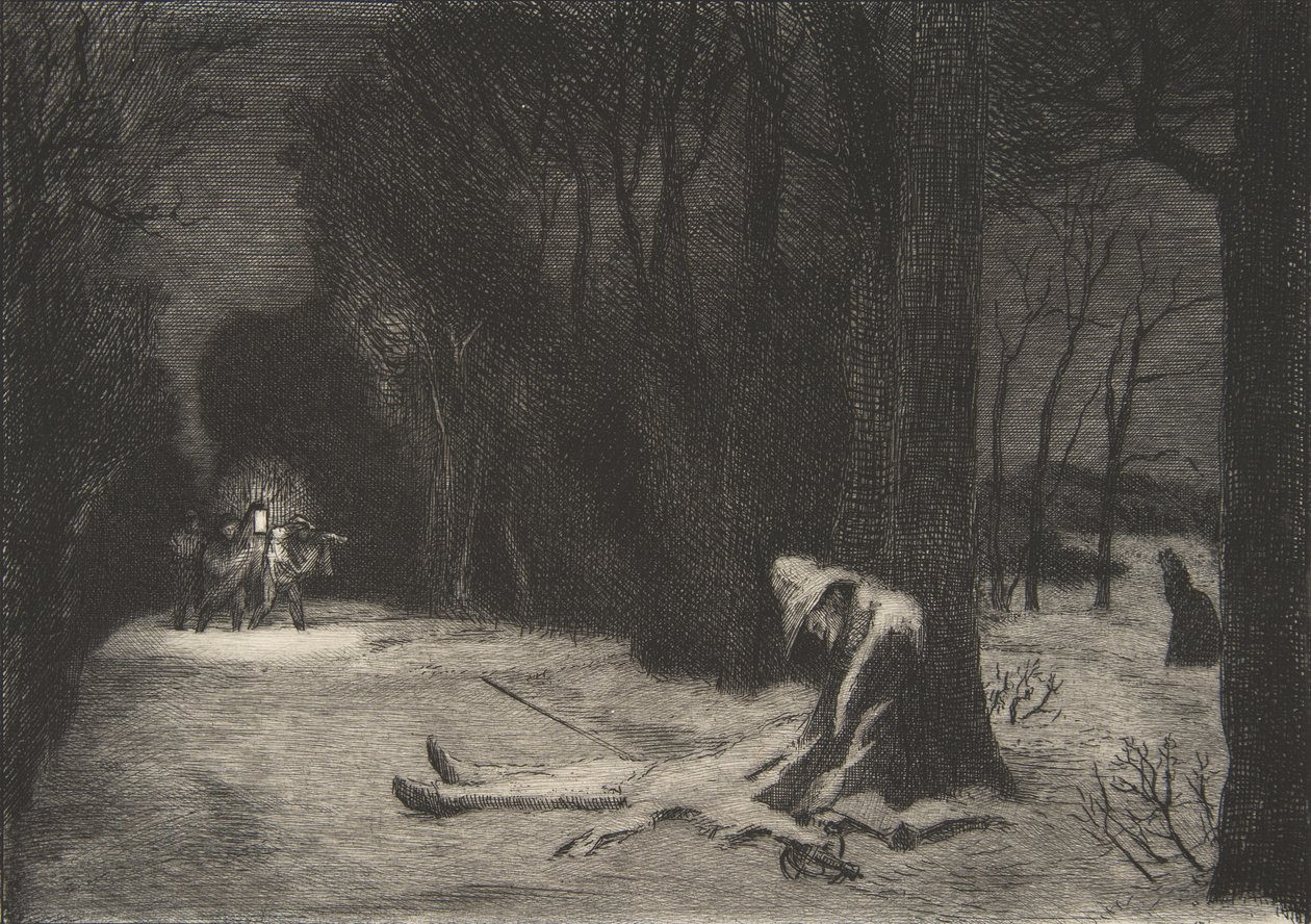 Matamore Fracasse kapitány halála, 1864. alkotó: Felix Bracquemond