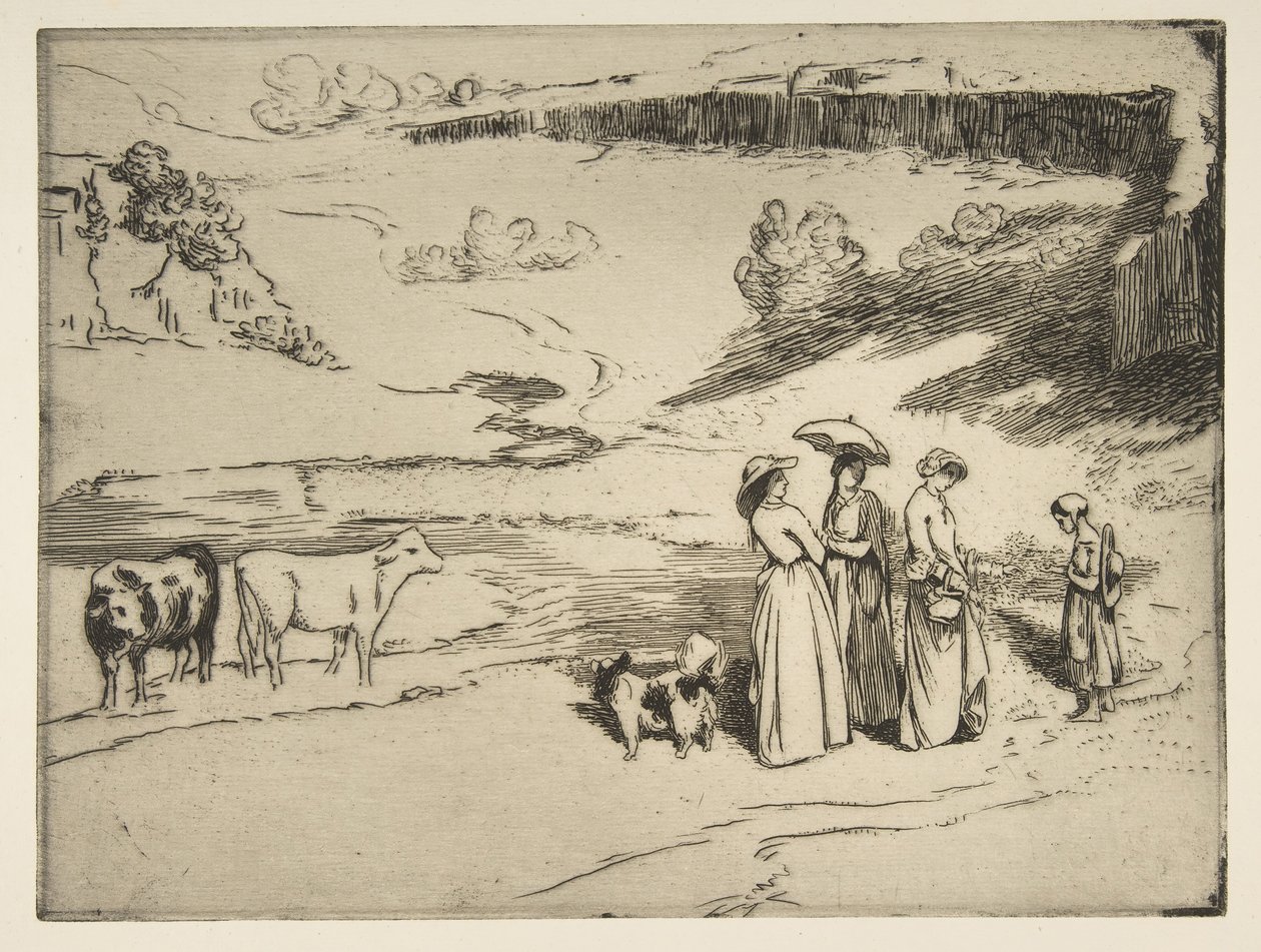A falu leányai, 1869. alkotó: Felix Bracquemond
