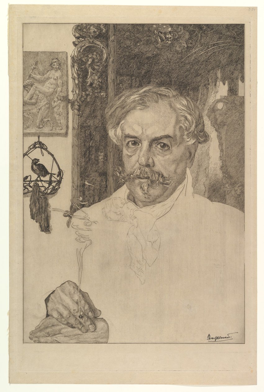 Edmond de Goncourt portréja, 1881. alkotó: Felix Bracquemond